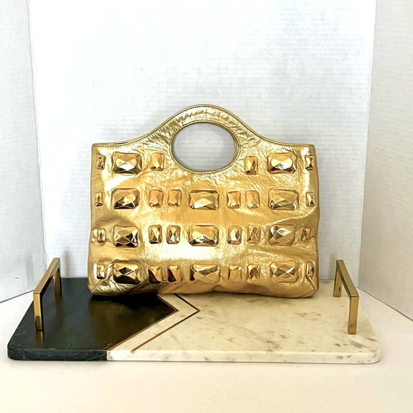 •B-Low the Belt• Stunning Luxe Goldi Rocks bag - Picture 4 of 10